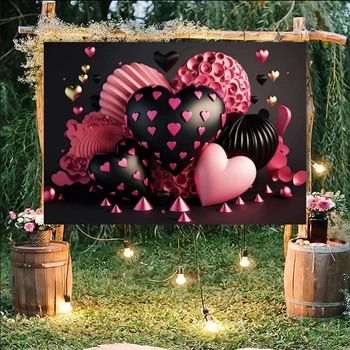 3D Фон из воздушных шаров в виде сердца, Фон ко Дню Святого Валентина, Украшение стен на свадьбу, Годовщину Помолвки, фотографию приветственного баннера