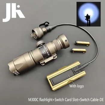 Surefir M300 M600 Тактический фонарик M600C M300C Скаутская лампа Нажимной выключатель Оружейный фонарь Слот для карманной подставки Слот для карты проводное управление
