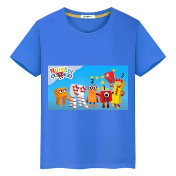 Number Blocks 100% Хлопковая футболка Летние Повседневные Футболки с аниме y2k one piece для мальчиков, Короткие Милые Топы, футболка pride, детская одежда для девочек