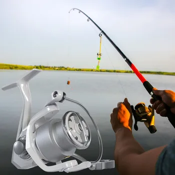 Металлическое рыболовное колесо белого цвета, портативное колесо для морской удочки с длинным ходом Для ежедневной/ ночной рыбалки