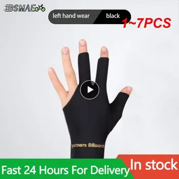 1 ~ 7ШТ Профессиональный противоскользящий дизайн Перчатки с тремя пальцами из шелковистой ткани Перчатки для бильярда Нескользящие дышащие перчатки Дышащие