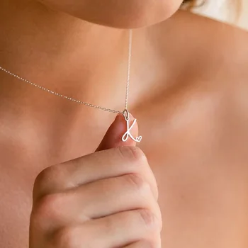 Новая Буква Женская Цепочка для Ключиц, Популярное Индивидуальное Ожерелье из нержавеющей Стали