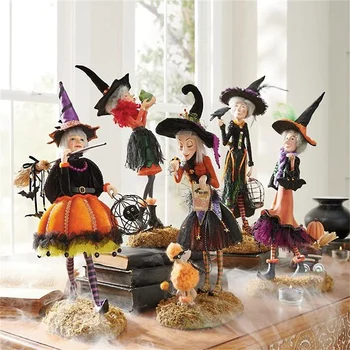 Фигурка ведьмы на Хэллоуин, Очаровательная Ведьма, декор, куклы, мини-волшебная ведьма, украшения на Хэллоуин, настольный домашний декор