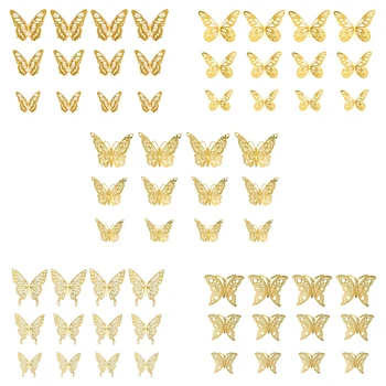 60 Шт. 3D золотые украшения в виде бабочек, настенный декор в виде бабочек на День матери, День Святого Валентина, украшение для свадебной вечеринки