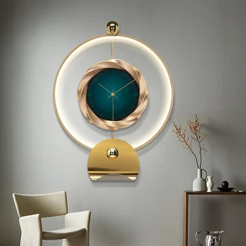 Легкие роскошные настенные часы без звука скандинавская мода современный минимализм домашний стол гостиная настенные часы лампа настенные часы