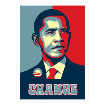 Барак Обама Смени 2 маленьких штампованных стикера для декора ноутбука, спальни, автомобиля, милого мультяшного искусства, модного общественного чемодана