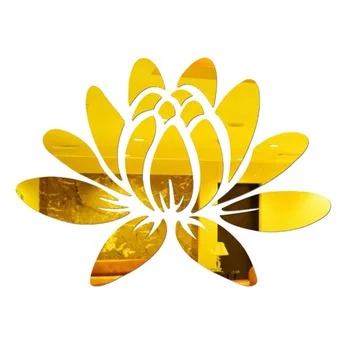 настенные зеркальные наклейки lotus Декоративная самоклеящаяся акриловая паста для самодельных съемных украшений для дома и гостиной большого размера