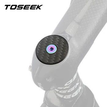 Велосипедная Гарнитура TOSEEK carbon top Cap Из Углеродного Волокна Велосипедный Стержень 28,6 мм 1 1/8 