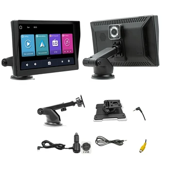 Беспроводной Carplay 9-дюймовый Портативный Автомобильный Bluetooth Mp5 плеер Android Auto Central Control HD Driving Recorder Host Прочный черный