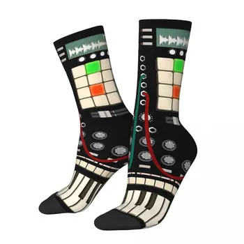Хип-хоп Ретро Продюсерские и электронные сумасшедшие мужские носки Музыкальные ноты Унисекс с принтом Harajuku, забавные носки Happy Crew, подарок для мальчиков
