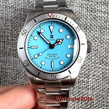 Corgeut Люксовый бренд с льдисто-синим циферблатом Мужские Японские автоматические механические часы NH35 из спортивной стали Механические наручные часы