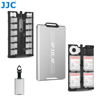 JJC Pop-up Design Профессиональный Противоударный Держатель для хранения Карт памяти Чехол для 4 SD-карт и 12 Micro SD-карт и 2 Nano SIM/ NM-карт