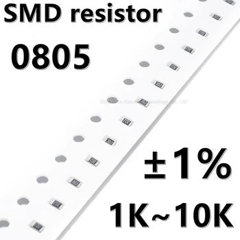 (100шт) 0805 1% SMD резистор 1 1.2 1.3 1.5 1.6 1.8 2 2.2 2.4 2.7 3 3.3 3.6 3.9 K 4,3K 4,7K 5,1K 5,6K 6,2K 6,8K 7,5K 8,2K 9,1K