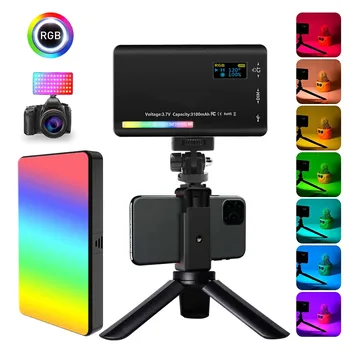 Светодиодная RGB Подсветка Для Видеосъемки Заполняющая Панель Освещения Камеры CRI95 + 2500-9000K С Держателем Phoe Для DSLR Прямой Трансляции Видеоблогов