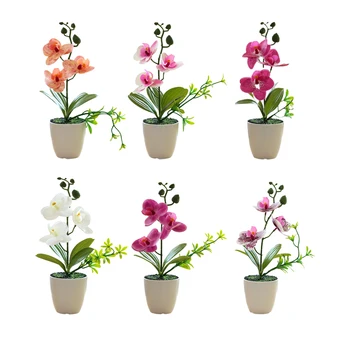 Украшение из искусственных цветов с низкими эксплуатационными расходами для внутренних или наружных помещений, искусственные цветы в горшках