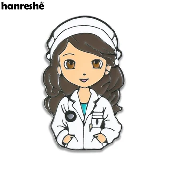 Эмалированная булавка медсестры с рисунком Ханреше, медицинский Нагрудный знак, Брошь для значка на рюкзаке, медицинские украшения для подарков доктору