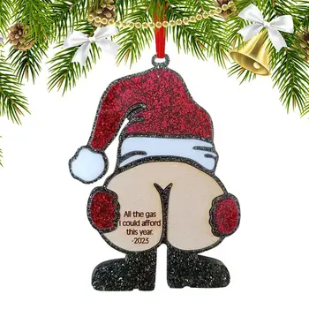 2024 Jingle My Bells Забавные украшения Санта-Клауса Забавный мультяшный Санта-Клаус Простое акриловое подвесное украшение для Рождественской елки