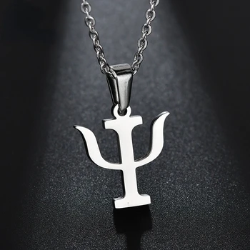 Психологический Символ PSI Ювелирное ожерелье из нержавеющей стали для мужчин, женщин, пар, Модный Индивидуальный кулон, Аксессуары в подарок