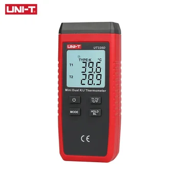 Миниконтактный термометр UNI-T UT320D, двухканальный термометр с термопарой K/J Для автоматического отключения данных