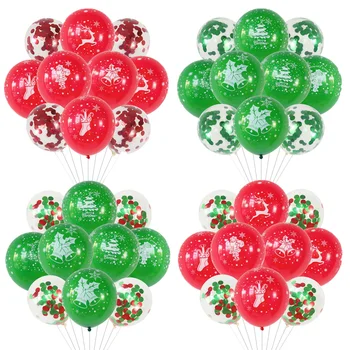 10шт Счастливого Рождества Санта Клаус Лось Рождественская Елка Конфетти Воздушные шары Новогодние украшения для Рождественской вечеринки Воздушный шар Гелиевые шары