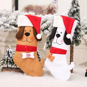 Рождественский чулок в стиле собаки и щенков, декор рождественских подарков на собачью тематику, Рождественский подвесной декор, рождественские украшения