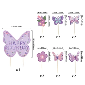 Розово-фиолетовый баннер с бабочкой, Флаг, Декор для торта, Бабочка, Детский душ, Свадьба, Принцесса, Девочка, Принадлежности для вечеринки с Днем Рождения