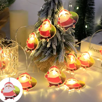 2 М 10LED Милые гирлянды на елке Санта-Клауса, светодиодные Рождественские Подарки для новогодней вечеринки, Украшения для подвесных ламп на Рождественской елке