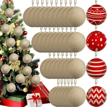 Рождественские шарики из папье-маше 3,15 дюйма, неокрашенные пустые шарики, украшения, принадлежности для рукоделия