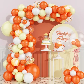 Набор из оранжевой цепочки с воздушными шарами, украшения для вечеринки по случаю дня рождения, Арка из воздушных шаров, детский душ, Свадебный душ, украшения для выпускного вечера