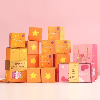 Креативная милая коробка для прыжков, сделай САМ, складная бумажная коробка, подарочный сюрприз, коробка для прыжков, Взрывной набор подарочных коробок в красном конверте