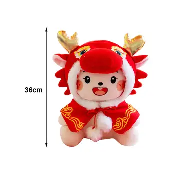 Кукла-дракон 2024 года, Китайская Новогодняя кукла-дракон, Плюшевая фигурка дракона, Плюшевая игрушка-дракон для декора спальни, гостиной