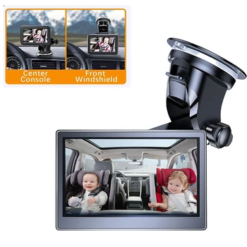 5-дюймовое детское автомобильное зеркало HD1080P, заднее сиденье, детское авто с функцией HD-камеры, автомобильный зеркальный дисплей, Многоразовый кронштейн-присоска