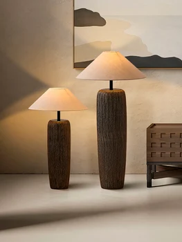 Торшер, китайская ретро гостиная, глиняный горшок для спальни, настольная лампа, чайная комната дзен, дизайнерская декоративная лампа типа 