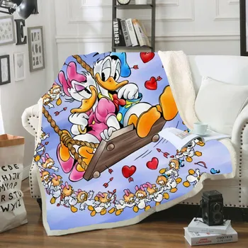 Плюшевое одеяло Disney Daisy Duck, покрывало для дивана-кровати, постельное белье для мальчиков и девочек, подарки для детей