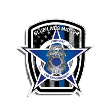 Креативная Наклейка Blue Lives Matter Американский Флаг Полицейский Грузовик Виниловая Автомобильная Наклейка Тонкая Линия Водонепроницаемые Автомобильные Аксессуары KK 10 см