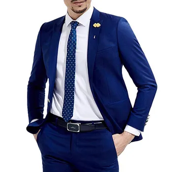 Королевский синий свадебный костюм для мужчин, 2 предмета, Приталенный смокинг жениха в итальянском стиле, мужской модный блейзер с брюками, Новое поступление 2023 года