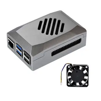 Для Raspberry Pi 5-го поколения ABS Silver Shadow Shell для Raspberry Pi 5 Защитная оболочка коробки + Вентилятор охлаждения с регулировкой скорости PWM