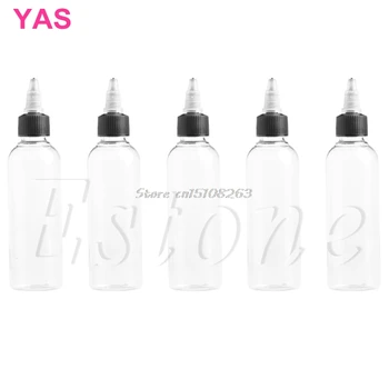 5шт 60 мл 2 унции, Пластиковые Пустые бутылки с пигментом для татуировок, с закручивающейся крышкой # Y207E # Горячая распродажа