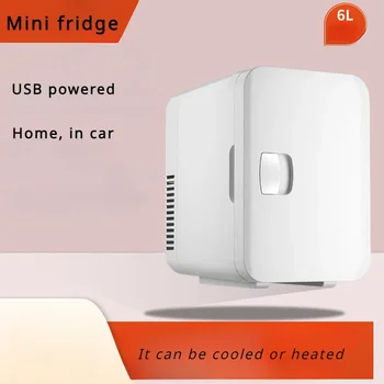 Мини-холодильник объемом 6 л, для дома и автомобиля, для охлаждения косметических напитков двойного назначения, портативный многофункциональный холодильник