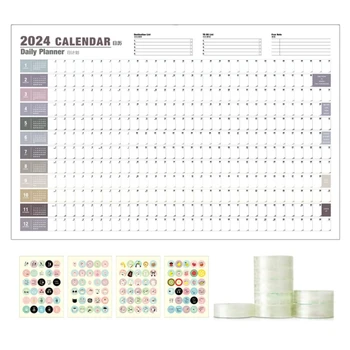 Календарь На 2024 год, Ежемесячный календарь, Семейный Домашний планировщик, Толстый Настенный календарь на месяц