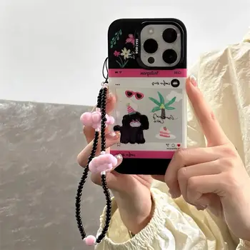 Y2K Черный, розовый, облачный брелок для телефона, ремешок, брелок для камеры, чехол для телефона с защитой от потери, подвеска для девочек, женский брелок для ключей