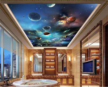 WELLYU Продвинутая декоративная роспись обои космос Солнечная система потолочный рисунок 3d обои фон tapety3D