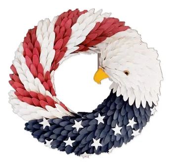 10-15-дюймовый дизайн национального флага с орлом, искусственная гирлянда, венок, подвесной декор