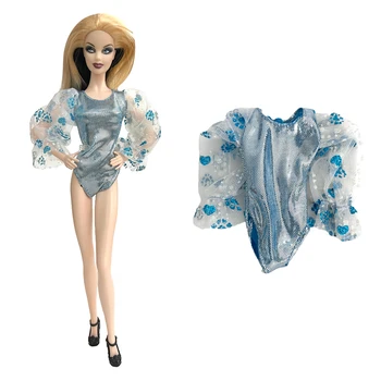 NK 1 комплект 30 см, цельные купальники Princess Fashion, благородные кружевные пляжные купальники с длинным рукавом для куклы Барби, аксессуары, подарочная игрушка