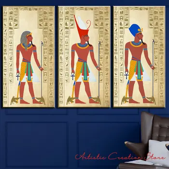 Древнеегипетский фараон Декор Плакаты Печать на холсте Настенные панно Религия Египта Боги Роскошь в скандинавском стиле Искусство гостиной Домашний декор