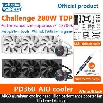 Pccooler PD360 AIO cooler водяного охлаждения высокопроизводительный вентилятор-усилитель ARGB холодной головки для LGA1700/1200/115X/2011/2066 AM5/AM4/AM3