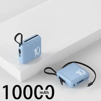 Mini Power Bank eingebautes Kabel tragbare Micro Compact Power Bank 10000mah schnell aufladbare externe Batterie Handy-Zubehör