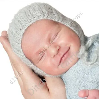 Мохеровая Шляпа Реквизит для фотосъемки новорожденных Кепка для фотосъемки новорожденных Одежда Капот