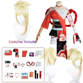 Аниме Genshin Impact Косплей костюм Yoimiya на Хэллоуин Для женщин, карнавальная одежда