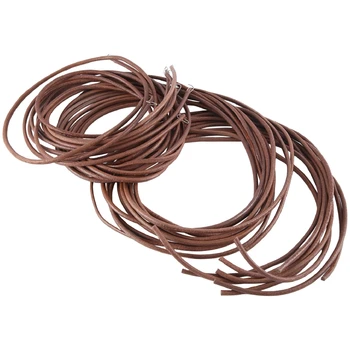 Плоская кожаная полоска из 10 штук, шнурок для плетения шнура, темно-коричневые детали ремня для швейной машины для эспрессо